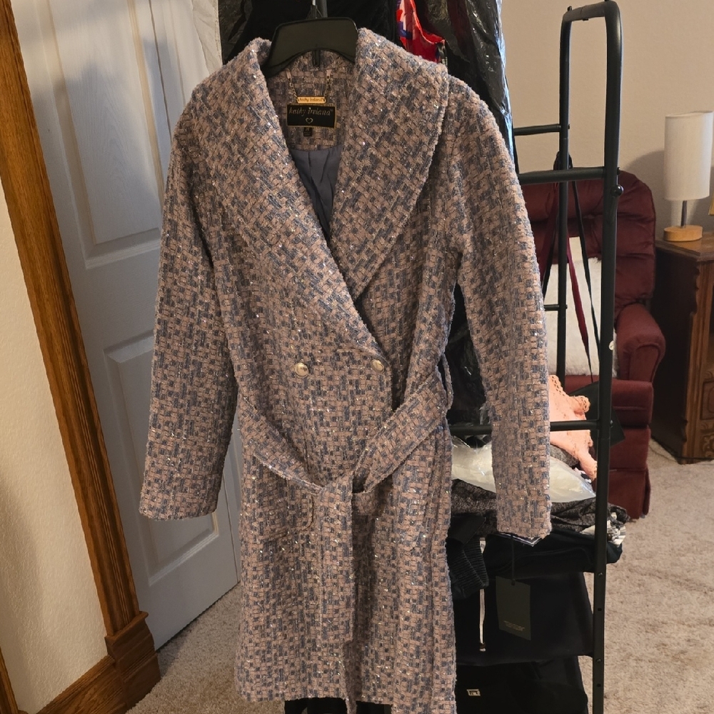 Women's Kathy IRELAND Tweed Belted Coat